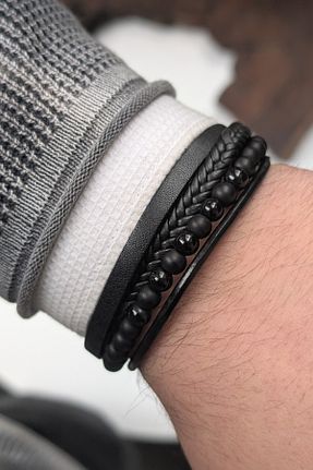 دستبند جواهر مشکی مردانه زیرکن cheetah quality - کد 929633573