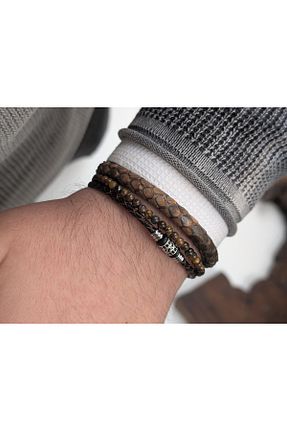 دستبند جواهر زرد مردانه زیرکن cheetah quality - کد 929633499