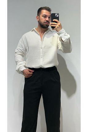 پیراهن سفید مردانه رگولار ensbutik - کد 923837893