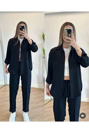 ست بالاتنه و پائین تنه مشکی زنانه بافتنی EPAK LİFE - کد 930236639