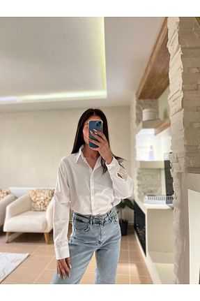 پیراهن سفید زنانه گشاد MODA - کد 930242823