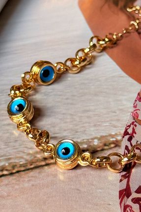 دستبند جواهر طلائی زنانه منجق Trendy Butik - کد 302717059