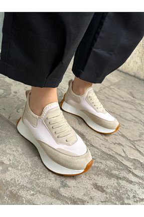 کفش اسنیکر سفید زنانه چرم مصنوعی Eataly Shoes - کد 744748756