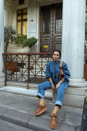 بوت / نیم بوت قهوه ای زنانه چرم مصنوعی Eataly Shoes - کد 778160103