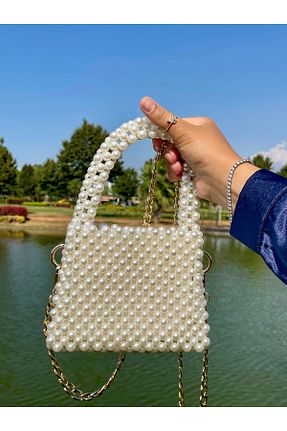 کیف مجلسی بژ زنانه پارچه ای İNCİLASS - کد 930244108