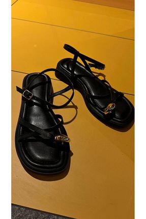 صندل مشکی زنانه پاشنه کوتاه (1 - 4 سانتی متر) Eataly Shoes - کد 847297548