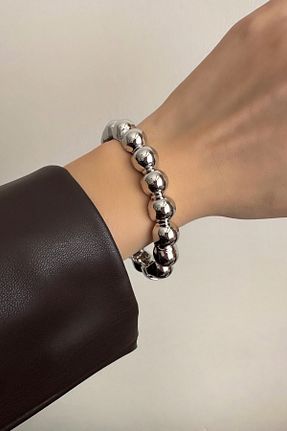 دستبند استیل (فولاد) طوسی زنانه استیل (فولاد) Okko Store - کد 930378501