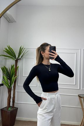 بادی مشکی زنانه پنبه ای Genel Markalar - کد 905640661