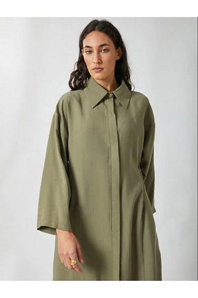 ست بالاتنه و پائین تنه حجاب خاکی زنانه رگولار Butik - کد 930349127