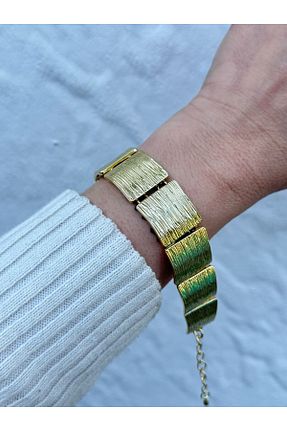 دستبند استیل (فولاد) طلائی زنانه روکش طلا MyladyAccessoriess - کد 930317233