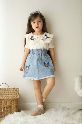 ست بالاتنه و پائین تنه رنگی بچه گانه جین Canlook - کد 930441243