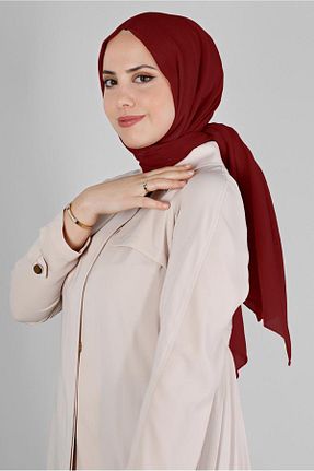 شال زرشکی زنانه پلی استر Alvina - کد 796282306