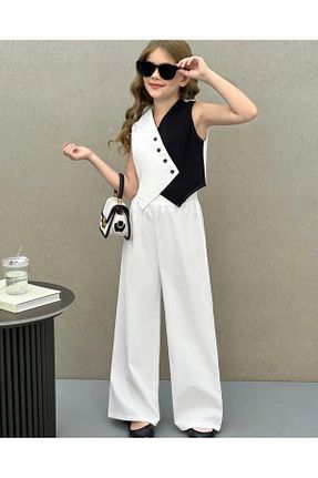 ست بالاتنه و پائین تنه سفید بچه گانه لیکرا KOKOŞ BEBEK - کد 930464522