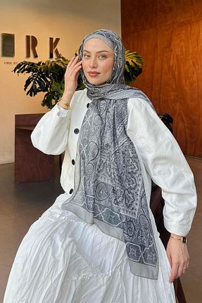 شال طوسی زنانه lamelif - کد 930343884