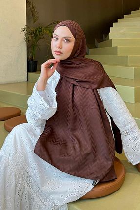 شال قهوه ای زنانه lamelif - کد 930343906
