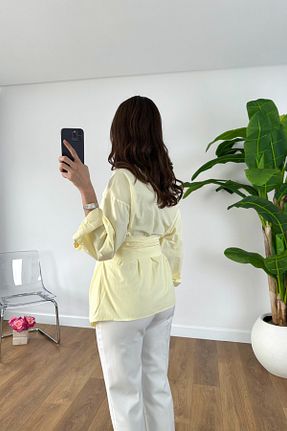 پیراهن زرد زنانه رگولار BİRCANÇİL - کد 930346571