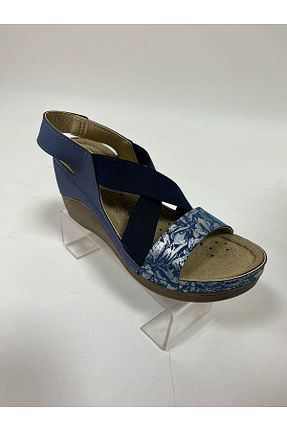 صندل سرمه ای زنانه پاشنه پر CARLA VERDE - کد 42107454