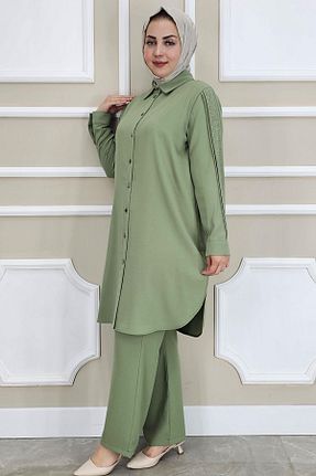 ست بالاتنه و پائین تنه حجاب سبز زنانه رگولار PYS - کد 930351899