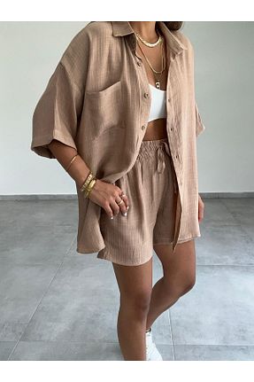 ست بالاتنه و پائین تنه بژ زنانه بافتنی Simsibutik - کد 930353059