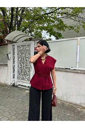 جلیقه زرشکی زنانه رگولار MY LİKA - کد 930360579
