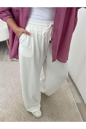 شلوار سفید زنانه پاچه کش دار PatutA ButiK - کد 930361657