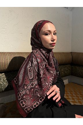 شال زرشکی زنانه پنبه پلی استر MİRSOY SCARF - کد 895148557