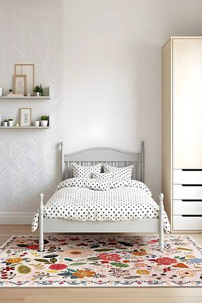 فرش بچه گانه صورتی پلی استر Homefesto - کد 904310552