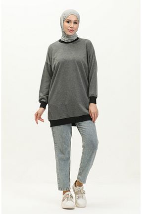 سوئیشرت حجاب طوسی زنانه پنبه ای sefamerve - کد 836068187