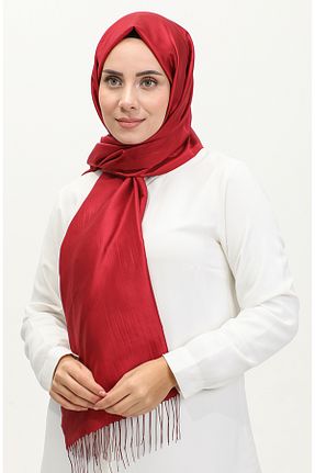 روسری زرشکی 70 * 180 sefamerve - کد 837976278
