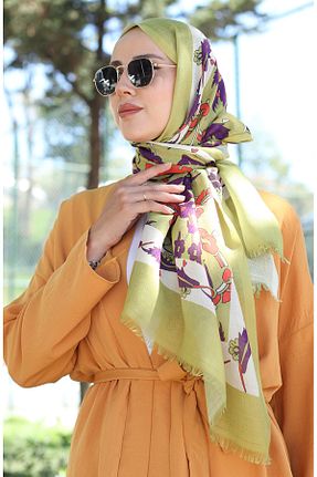 روسری بژ پنبه ای sefamerve - کد 847645979
