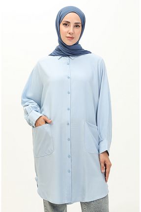 تونیک حجاب آبی زنانه ویسکون sefamerve - کد 834609847
