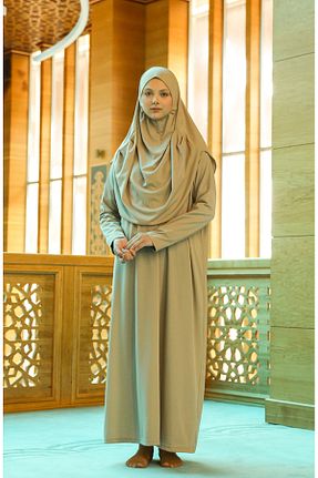 لباس حجاب بژ زنانه Relaxed sefamerve - کد 838480110