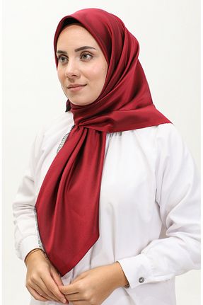 روسری زرشکی پلی استر sefamerve - کد 837975807