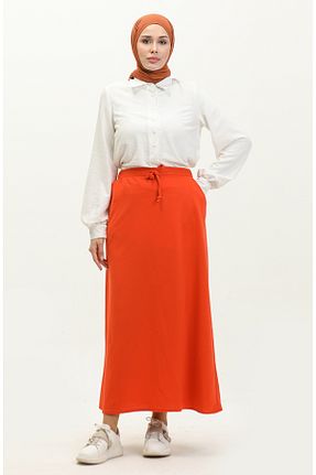 دامن حجاب نارنجی زنانه کمر کش دار sefamerve - کد 833409990