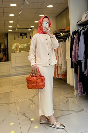 کت و شلوار بژ زنانه اسلیم Vosse - کد 930480925