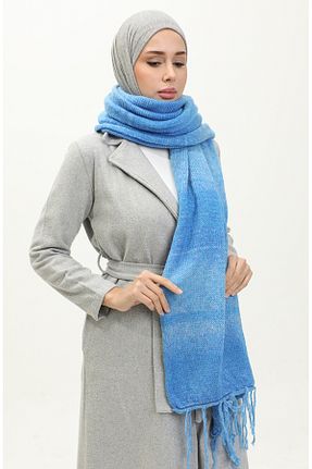 روسری آبی 70 * 180 sefamerve - کد 837976300