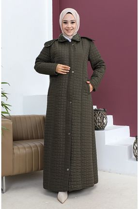 کاپشن حجاب خاکی زنانه Relaxed sefamerve - کد 834610094