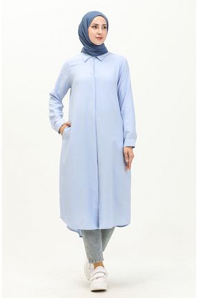 تونیک حجاب آبی زنانه ویسکون sefamerve - کد 834609775