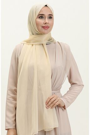 روسری بژ شیفون sefamerve - کد 841205087