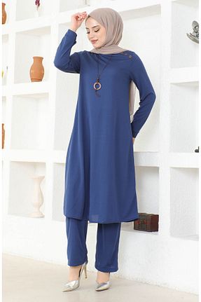 ست بالاتنه و پائین تنه حجاب سرمه ای زنانه رگولار sefamerve - کد 836069401