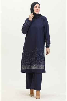 تونیک حجاب سرمه ای زنانه بافتنی sefamerve - کد 836541378