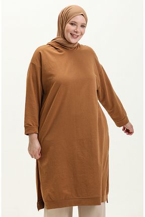 تونیک حجاب قهوه ای زنانه ویسکون sefamerve - کد 834609683