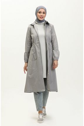 ترنچکت حجاب طوسی زنانه مخلوط پلی استر sefamerve - کد 836134309