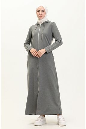 کلاه و ابایا طوسی زنانه پنبه ای sefamerve - کد 833370541