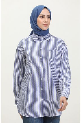 پیراهن حجاب سرمه ای زنانه رگولار sefamerve - کد 838459447