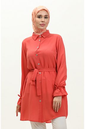 تونیک حجاب نارنجی زنانه پلی استر sefamerve - کد 837845621