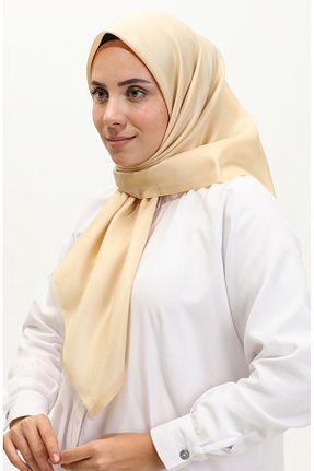 روسری بژ پنبه ای sefamerve - کد 837976643
