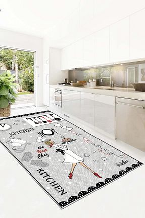 فرش آشپزخانه طوسی پلی استر Hülya Home - کد 761550270