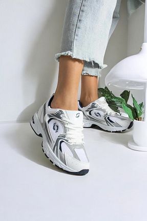 کفش اسنیکر سفید زنانه بند دار LANDSHOES - کد 899451043