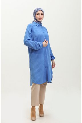 تونیک حجاب آبی زنانه بافتنی sefamerve - کد 836069604
